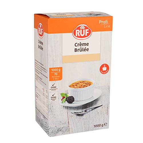 RUF Creme Brulee, beliebtes französisches Dessert zum Servieren mit knackiger Zucker-Kruste, zum Kochen, praktischer Vorratspack, 1x1000g von RUF