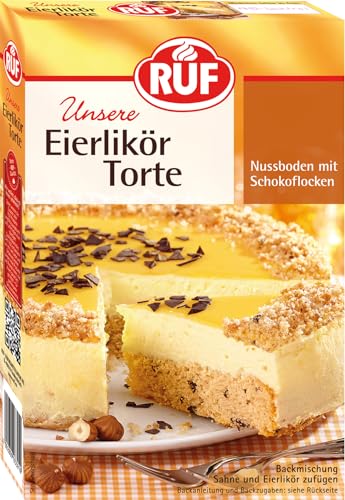 RUF Eierlikör-Torte, Torten-Backmischung für einen Nuss-Biskuitboden mit Schokoflocken, Sahnecreme und Eierlikör, einfach & schnell RUF Eierlikör-Torte, Torten-Backmischung für einen Nuss-Biskuitboden mit Schokoflocken, Sahnecreme und Eierlikör, einfach & schnell von RUF