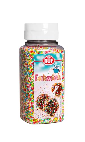 RUF Farbenfrohe Nonpareilles, Zucker-Perlen, Streu-Dekor in bunten Farben, Mini Zucker-Kugeln zum Verzieren von Eis, Torten & Muffins, 1 x 165g RUF Farbenfrohe Nonpareilles, Zucker-Perlen, Streu-Dekor in bunten Farben, Mini Zucker-Kugeln zum Verzieren von Eis, Torten & Muffins, 1 x 165g von RUF