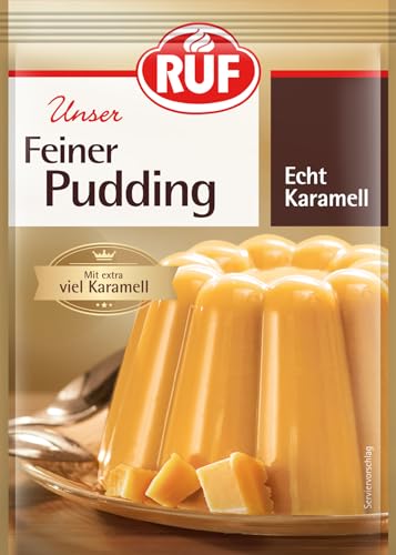 RUF Feiner Pudding Karamell mit intensivem Karamell-Geschmack, echter Karamell, glutenfrei, nur mit Milch und Zucker aufkochen, 3x42g RUF Feiner Pudding Karamell mit intensivem Karamell-Geschmack, echter Karamell, glutenfrei, nur mit Milch und Zucker aufkochen, 3x42g von RUF