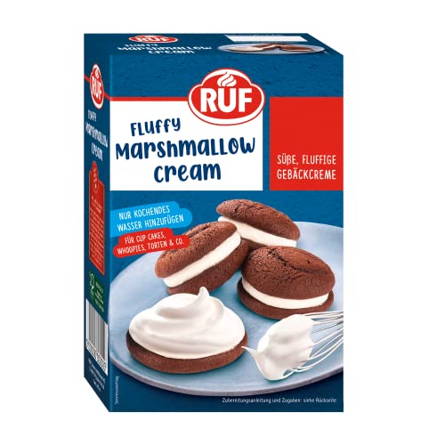 RUF Fluffy Marshmallow Cream, Schaumzucker-Creme als süßer Brotaufstrich oder fluffige Gebäckcreme für Kuchen & Cupcakes, schnell zubereitet, 1 x 200g von RUF