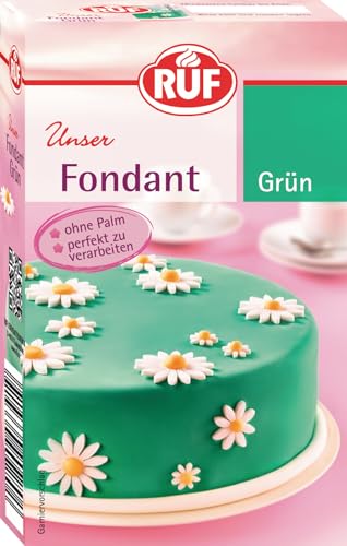 RUF Fondant grün, zum Formen von Figuren, Blumen und Buchstaben geeignet, Modellierfondant, Rollfondant, ohne Palmöl, glutenfrei und vegan, 250g von RUF