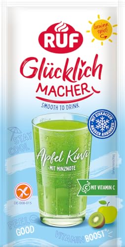 RUF Glücklichmacher Smooth to Drink Apfel Kiwi mit Minznote, Getränkepulver mit Apfel, Kiwi, Minzgeschmack & Vitamin C, erfrischend-fruchtig, ideal für Smoothies, Bowls & Cocktails RUF Glücklichmacher Smooth to Drink Apfel Kiwi mit Minznote, Getränkepulver mit Apfel, Kiwi, Minzgeschmack & Vitamin C, erfrischend-fruchtig, ideal für Smoothies, Bowls & Cocktails von RUF
