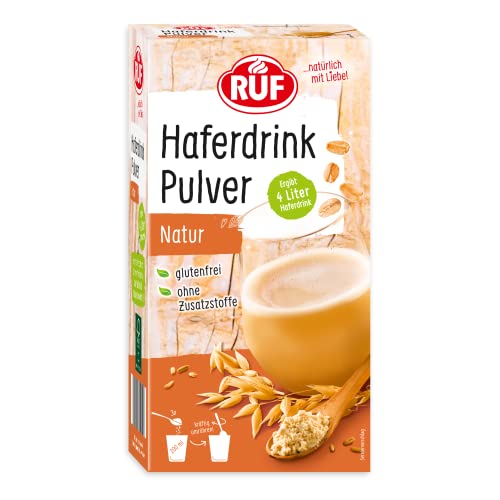 RUF Haferdrink Pulver vegan, Hafergetränk selber Anrühren, wie Hafermilch glutenfrei, pflanzlicher Drink ohne Zusatzstoffe für Kaffee, Smoothie, Porridge, 1x400g von RUF