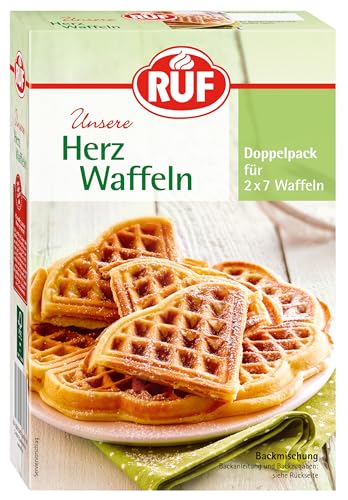 RUF Herzwaffeln, Backmsichung für 14 Waffeln, Waffelteig zum Backen im Waffeleisen, vegan RUF Herzwaffeln, Backmsichung für 14 Waffeln, Waffelteig zum Backen im Waffeleisen, vegan von RUF