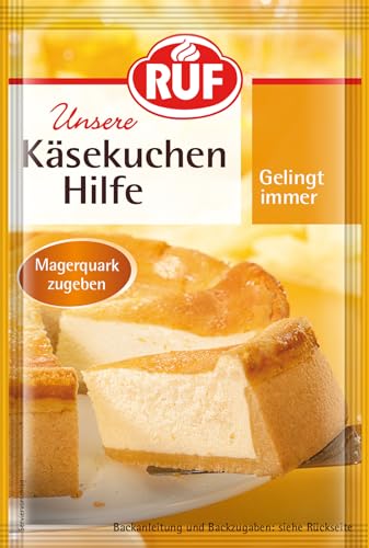 RUF Käsekuchen-Hilfe, Creme-Pulver für eine Käsekuchen-Masse, nur Milch & Quark hinzugeben, gelingt immer, glutenfrei & vegan von RUF