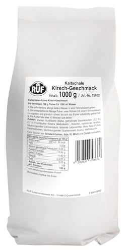 RUF Kaltschale Kirsche, Großpackung, sommerliches Fruchtdessert ohne Kochen, Himbeer-Geschmack, mit getrockeneten Fruchtstückchen, 1x1000g von RUF