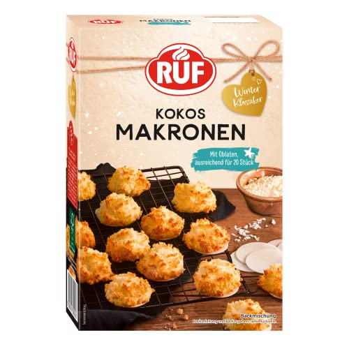 RUF Kokos Makronen, winterlicher Klassiker, außen knusprig und innen schön saftig, mit Backoblaten als Grundlage für die lockere Kokosmakronenmasse, 1x385g RUF Kokos Makronen, winterlicher Klassiker, außen knusprig und innen schön saftig, mit Backoblaten als Grundlage für die lockere Kokosmakronenmasse, 1x385g von RUF