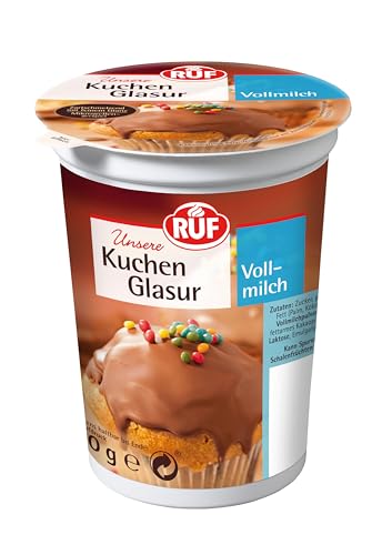 RUF Kuchen-Glasur Vollmilch-Schokolade, 500g im XXL Becher, mikrowellengeeignet, zum Glasieren & Dekorieren von Plätzchen, Muffins & Kuchen, glutenfrei RUF Kuchen-Glasur Vollmilch-Schokolade, 500g im XXL Becher, mikrowellengeeignet, zum Glasieren & Dekorieren von Plätzchen, Muffins & Kuchen, glutenfrei von RUF