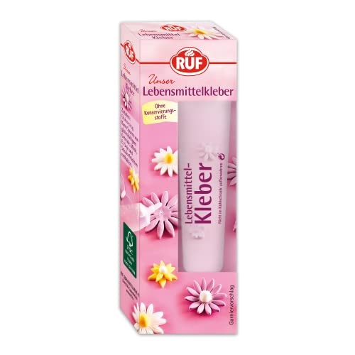 RUF Lebensmittelkleber, essbarer Glukose-Kleber in der Tube, für Fondant-Figuren, Marzipan und Zuckerdekor, einfach dosierbar, glutenfrei, vegan, 23g von RUF