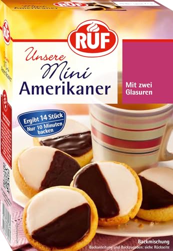 RUF Mini-Amerikaner, Backmischung nur 10 Min Backzeit für Gebäcktaler mit 2 Glasuren, ergibt 14 Stück RUF Mini-Amerikaner, Backmischung nur 10 Min Backzeit für Gebäcktaler mit 2 Glasuren, ergibt 14 Stück von RUF