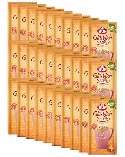 RUF Monats-Vorrat Glücklichmacher Tassenpudding Café Caramel, Cremepudding mit mildem Kaffee und süßem Karamell, nur Wasser hinzufügen, 30 x 59g Beutel RUF Monats-Vorrat Glücklichmacher Tassenpudding Café Caramel, Cremepudding mit mildem Kaffee und süßem Karamell, nur Wasser hinzufügen, 30 x 59g Beutel von RUF