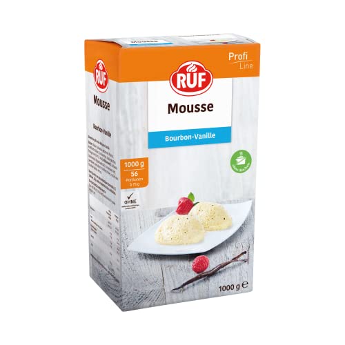 RUF Mousse Bourbon-Vanille, mit natürlichem Vanille-Aroma, edle Nachspeise für jeden Anlass, zum Portionieren geeignet, ohne Kochen, 1x1000g von RUF