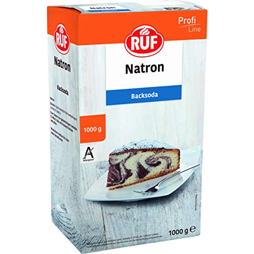 RUF Natron, der Alleskönner Backsoda als Triebmittel für Backwaren, zum Binden von Säure, zum Entkalken und zur Verwendung im Haushalt und Bad, Großpackung, 1x1000g RUF Natron, der Alleskönner Backsoda als Triebmittel für Backwaren, zum Binden von Säure, zum Entkalken und zur Verwendung im Haushalt und Bad, Großpackung, 1x1000g von RUF