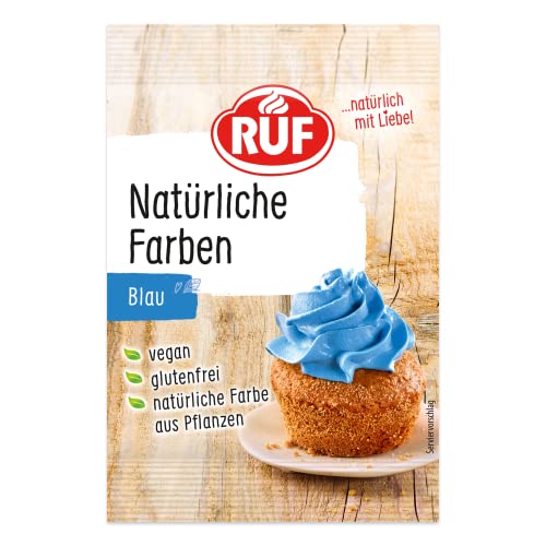 RUF Natürliche Farben Blau, natürliche Lebensmittelfarbe aus Spirulinaextrakt & Agavendicksaft, zum Färben von Teig & Cremes, glutenfrei & vegan, 1x8g von RUF