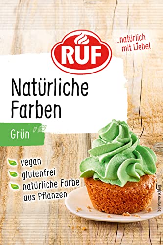 RUF Natürliche Farben Grün, natürliche Lebensmittelfarbe aus Spirulinaextrakt & Färbedistel, zum Färben von Teig & Cremes, glutenfrei & vegan, 1x8g von RUF