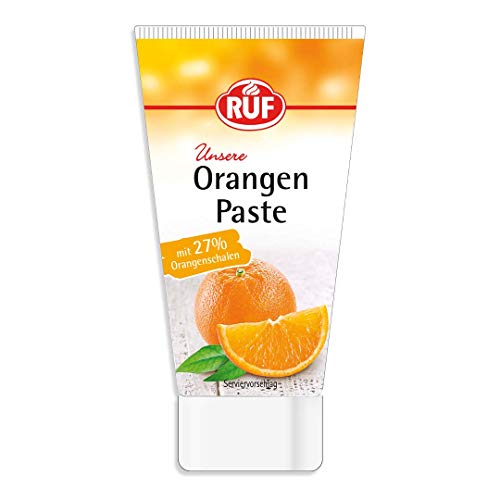RUF Orangenpaste, Aromapaste in der Dosier-Tube, mit natürlichem Orangen-Aroma, zum Aromatisieren von Teigen & Cremes, glutenfrei, vegan, 50g von RUF