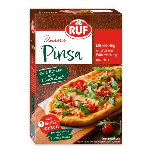 RUF Pinsa, Backmischung für einen italienischen Pinsateig mit Würzmischung und Lievito Madre, geeignet für 2 Pinsen oder 1 Backblech, 1x 422g von RUF