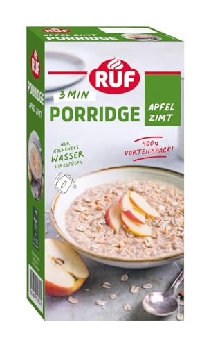 RUF Porridge Apfel Zimt, mit Vollkorn-Haferflocken, feiner Zimt-Note und getrockneten Apfel-Stückchen, für Zwischendurch, Vorratspackung, 1 x 400g RUF Porridge Apfel Zimt, mit Vollkorn-Haferflocken, feiner Zimt-Note und getrockneten Apfel-Stückchen, für Zwischendurch, Vorratspackung, 1 x 400g von RUF