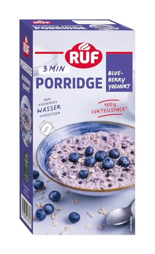 RUF Porridge Blueberry Yoghurt, beliebtes Oatmeal mit Blaubeer-Stückchen, ideal für Unterwegs & im Büro, schnell zubereitet, Vorratspackung, 1 x 400g RUF Porridge Blueberry Yoghurt, beliebtes Oatmeal mit Blaubeer-Stückchen, ideal für Unterwegs & im Büro, schnell zubereitet, Vorratspackung, 1 x 400g von RUF