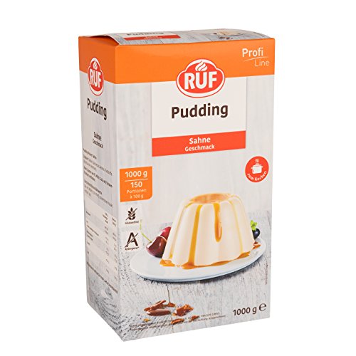 RUF Pudding Sahne, Puddingpulver für Sahnepudding, nur mit Milch und Zucker aufkochen, Großgebinde, glutenfrei, ohne Allergene, 1x1000g RUF Pudding Sahne, Puddingpulver für Sahnepudding, nur mit Milch und Zucker aufkochen, Großgebinde, glutenfrei, ohne Allergene, 1x1000g von RUF