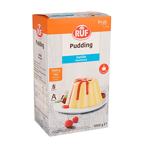 RUF Pudding Vanille, mit feiner Vanillenote, nur mit Milch und Zucker aufkochen, praktische Vorratspackung, glutenfrei, ohne Allergene, 1x1000g von RUF