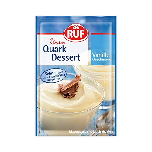 RUF Quark Dessert mit Vanille-Geschmack, super cremig und unglaublich lecker, ohne Quark optimale Basis für Milchshakes, fertig in 3 Minuten, 20 x 55g von RUF