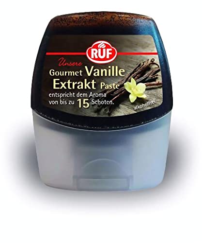 RUF Gourmet Vanille Extrakt, echte Tahiti Vanille, Vanille-Paste zum Verfeinern von Cremes, Teigen und Aromatisieren von Kaffee-Spezialitäten und Michshakes, 1x77g RUF Gourmet Vanille Extrakt, echte Tahiti Vanille, Vanille-Paste zum Verfeinern von Cremes, Teigen und Aromatisieren von Kaffee-Spezialitäten und Michshakes, 1x77g von RUF
