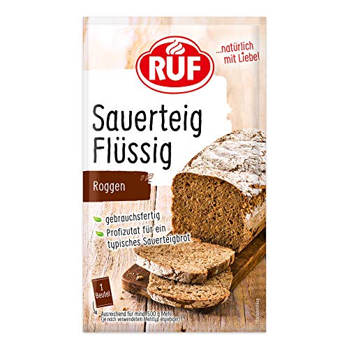 RUF Roggensauerteig flüssig, Sauerteigextrakt für Brot & Brötchen, Sauerteigbrot Backzubehör für Roggenbrot und Vollkornbrot, 1x70g von RUF