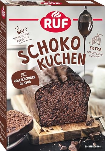RUF Schokokuchen, Backmischung für einen Kastenkuchen aus besonders schokoladigem Rührteig mit vollflächiger Schoko-Glasur RUF Schokokuchen, Backmischung für einen Kastenkuchen aus besonders schokoladigem Rührteig mit vollflächiger Schoko-Glasur von RUF