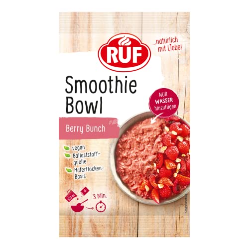 RUF Smoothie Bowl Berry Bunch, Frühstücks-Snack auf Haferflocken-Basis mit Beeren & Chiasamen, einfache & schnelle Zubereitung, vegan, 1 x 50g Beutel RUF Smoothie Bowl Berry Bunch, Frühstücks-Snack auf Haferflocken-Basis mit Beeren & Chiasamen, einfache & schnelle Zubereitung, vegan, 1 x 50g Beutel von RUF