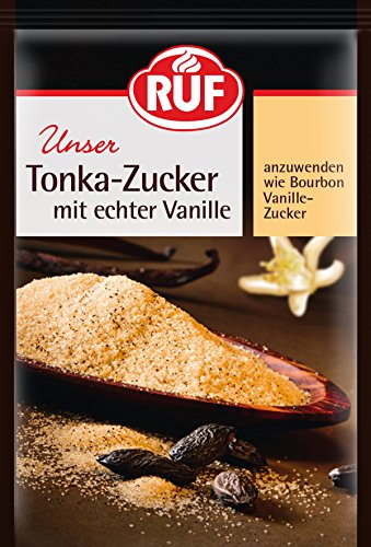 RUF Tonka-Zucker mit gemahlenen Tonka-Bohnen und echter Vanille, 2er Pack (2 x 3 x 8g) von RUF