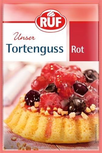 RUF Tortenguss Rot, ohne Gelatine, Überzug für Rote Früchte auf Tortenboden, Obstkuchen und Tarte, zuckerfrei und glutenfrei RUF Tortenguss Rot, ohne Gelatine, Überzug für Rote Früchte auf Tortenboden, Obstkuchen und Tarte, zuckerfrei und glutenfrei von RUF