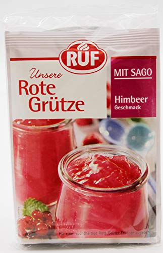 RUF Unsere Rote Grütze Himbeer mit Sago, 6er Pack (6 x 129g) von RUF