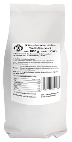 RUF Vanillesosse ohne Kochen, Großpackung, gezuckert, passt optimal zu Apfelstrudel, Blechkuchen, Streuselkuchen und Desserts, ohne Zusatzstoffe von RUF