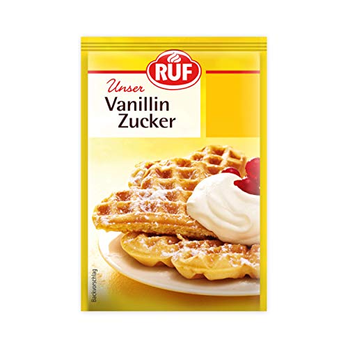 RUF Vanillinzucker, der süße Küchen-Klassiker zum Backen, Kochen und zur Zubereitung von Pudding und Cremefüllungen, glutenfrei, vegan, 42er Pack (42x10x8g) von RUF