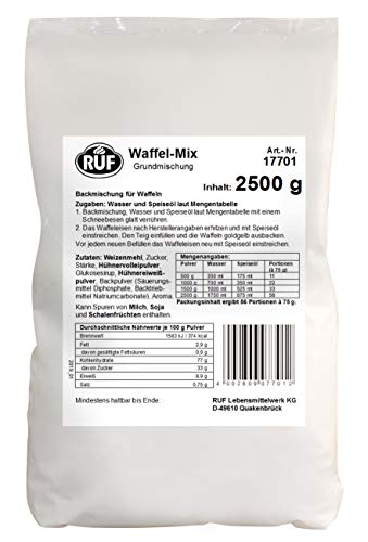 RUF Waffel-Mix, Großpackung, Grundmischung zur Herstellung von Waffeln im Waffeleisen, für Großküchen, Kantinen, Hotels und Restaurants, 1 x 2500g von RUF