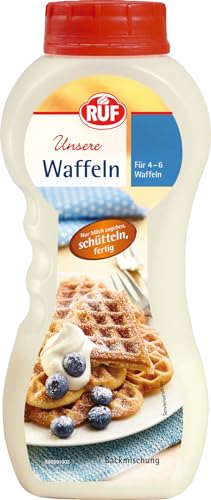 RUF Waffeln im Shaker, Mischung für Waffelteig ergibt 4-6 Waffeln aus dem Waffeleisen, zu der Waffelteig Mischung nur Milch hinzufügen, 220g von RUF