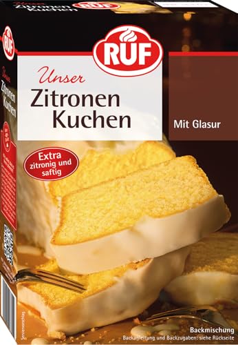 RUF Zitronen-Kuchen, Backmischung mit Zitronen-Glasur, fruchtig frisch mit natürlichem Zitronen-Aroma für einen saftigen Rührkuchen RUF Zitronen-Kuchen, Backmischung mit Zitronen-Glasur, fruchtig frisch mit natürlichem Zitronen-Aroma für einen saftigen Rührkuchen von RUF