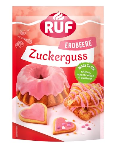 RUF Zuckerguss Erdbeer, sofort anwendbar als Glasur für Kuchen und Gebäck, fruchtig süßer Erdbeer-Genuss, 1 x 150g RUF Zuckerguss Erdbeer, sofort anwendbar als Glasur für Kuchen und Gebäck, fruchtig süßer Erdbeer-Genuss, 1 x 150g von RUF