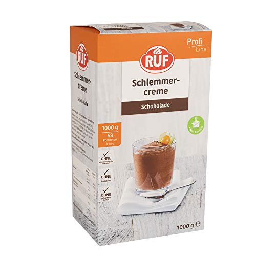 RUF Schlemmercreme Schokolade, ohne Kochen, Großpackung Dessertpulver für eine locker fluffiges Creme-Dessert mit Schokoladengeschmack, glutenfrei, 1x1000g von RUF