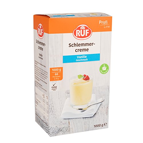 RUF Schlemmercreme Vanille, schnelle Zubereitung ohne Kochen in nur 3 Minuten, cremiger Genuss mit feiner Vanillenote, Großpackung, 1x1000g von RUF