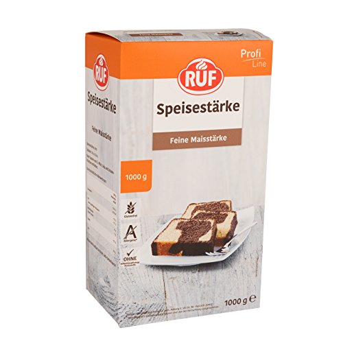 RUF Speise-Stärke, Maisstärke zum Binden von Saucen, Suppen und Cremes oder zum Auflockern von Kuchen, Torten und Plätzchen, Vorratspack, glutenfrei, 1x1000g von RUF