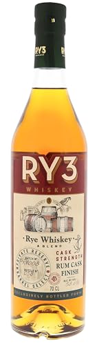 Ry3 Blended Rye Whiskey 700 ml Cask Strength Rum Cask Finish 58,60% Volume Premium Whisky aus den USA von RY3 Whiskey