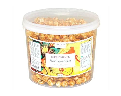 Everly Grace Popcorn – Peanut Caramel Swirl, 600 g – Popcorn-Eimer mit Karamell und Erdnussbutter, Made in Germany von Everly Grace