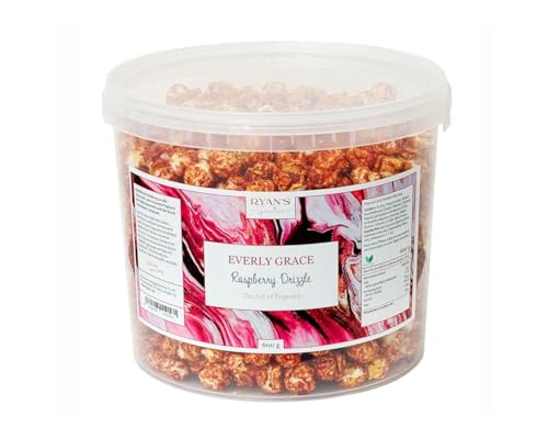 Everly Grace Popcorn – Raspberry Drizzle, 600 g – Popcorneimer mit Himbeere, Acerolakirsche und Rote Bete aus unserer Manufaktur in Augsburg, Deutschland von Everly Grace