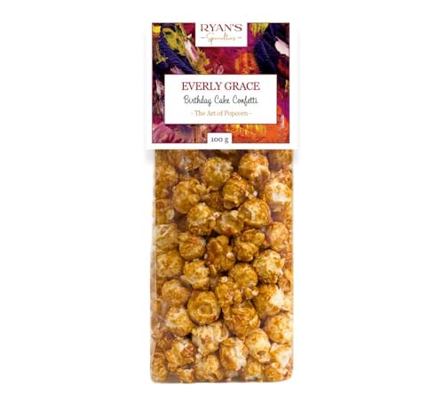 Everly Grace Popcorn – Birthday Cake Confetti, 100 g – Popcorn-Tüten unserer Popcornmanufaktur in Augsburg, Deutschland, mit bunten Streuseln und echter Vanille von Everly Grace