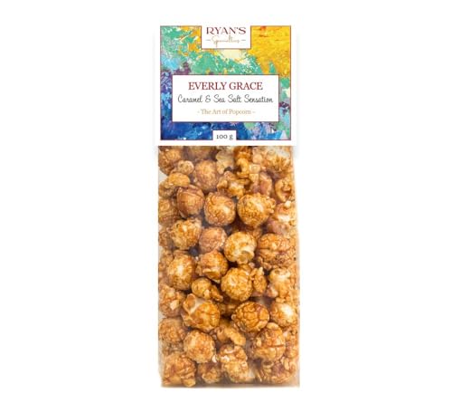 Everly Grace Popcorn – Caramel & Sea Salt Sensation, 100 g – Popcorn-Tüten mit Karamell und Meersalz aus unserer Manufaktur in Augsburg, Deutschland von Everly Grace