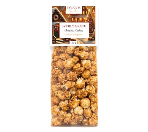 Everly Grace Gourmet-Popcorn - Christmas Cookies von Ryan's Specialties (100 g) - Aromatisches Popcorn mit Spekulatius-Karamell-Überzug von Everly Grace