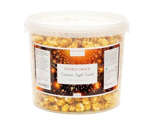 Everly Grace Popcorn – Cinnamon Apple Crunch, 600 g – Popcorneimer mit Äpfeln und Zimt aus unserer Manufaktur in Augsburg von Everly Grace